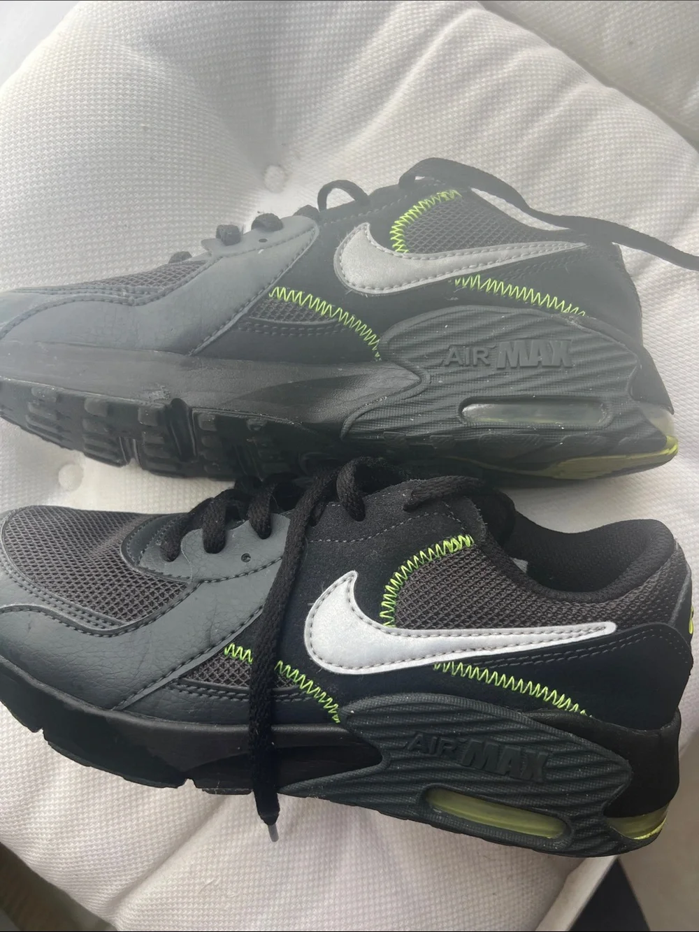 Nike Airmax Black Sneakers with Neon Green Accents